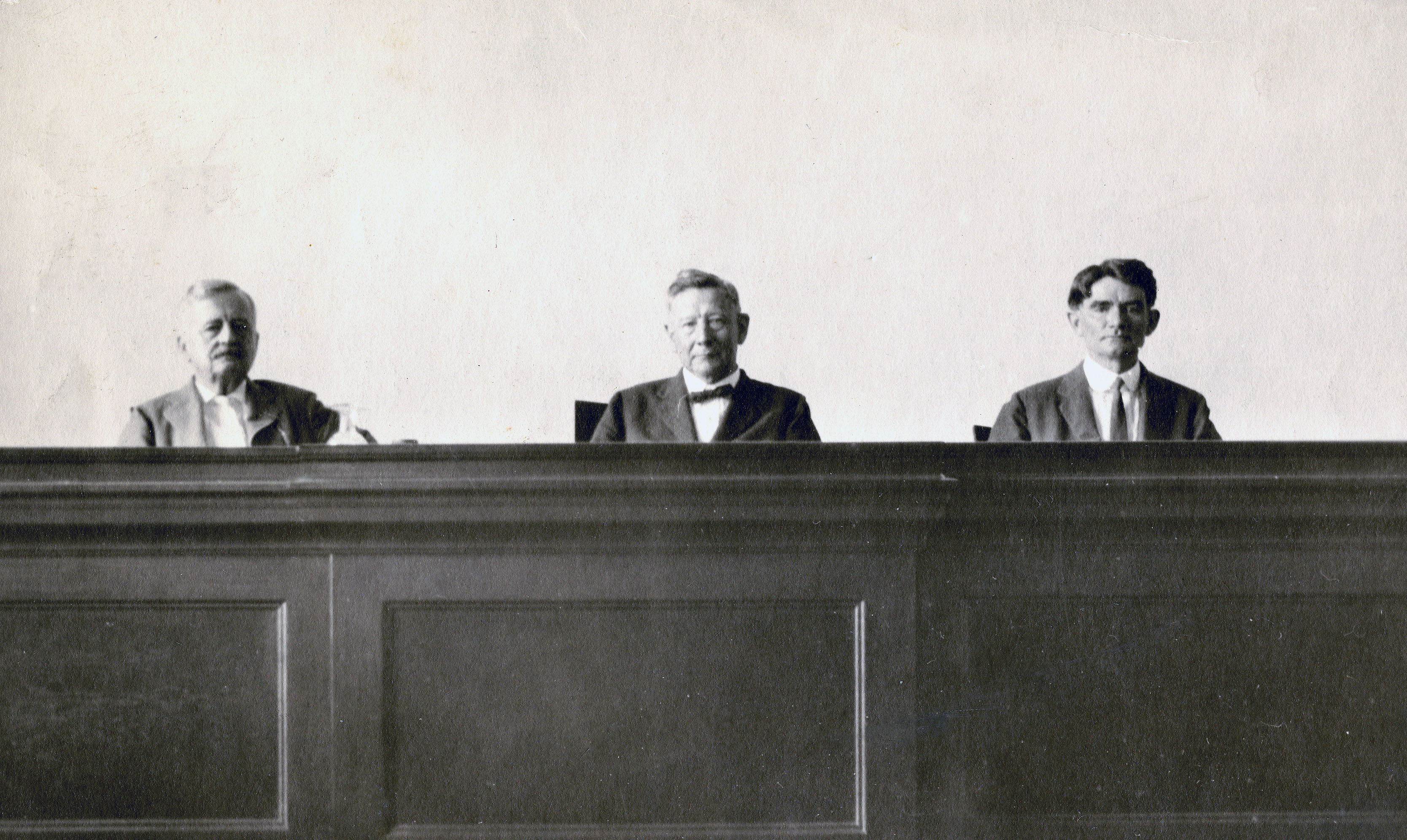 Commission of Appeals, Section A. Left to Right: Judges Randolph, Gallagher, German, 1923. Photo: Texas Supreme Court Archives.